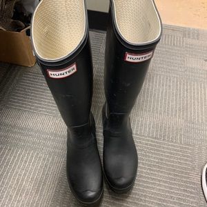 Worn hunter boots